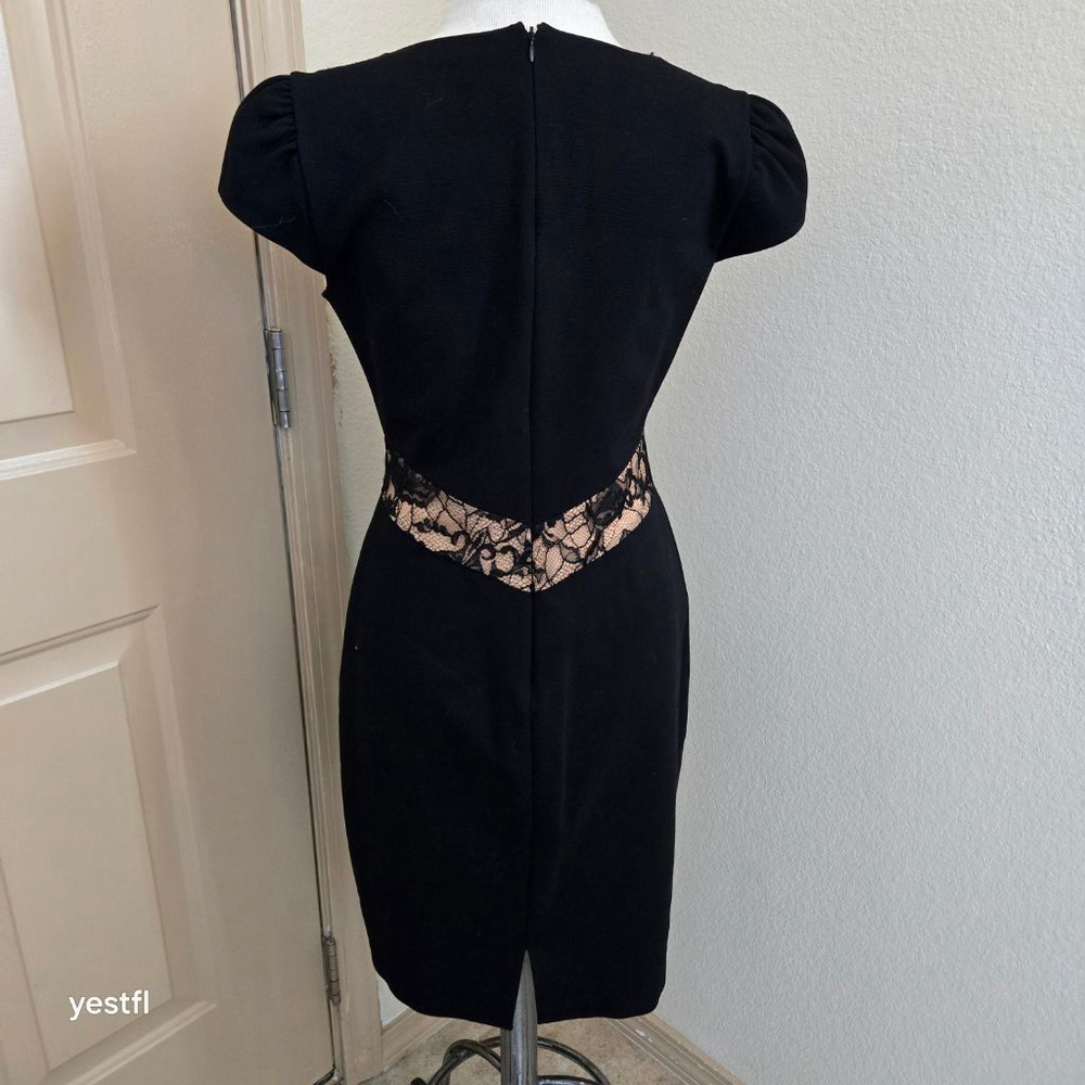 EMILIO PUCCI Black & Beige Lace Sheath Dress Size 8 LBD - Picture 5 of 13